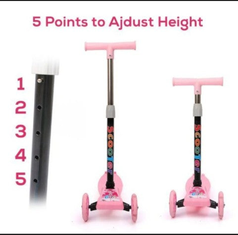 Adjustable 3-Wheel Kick Scooter for Boys & Girls – Stable Design for Kids Learning to Ride