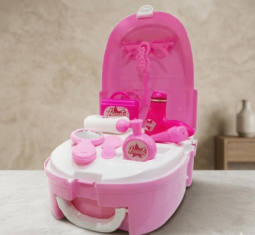 Fairy Princess Dresser Backpack Toy Set - Portable Makeup & Vanity Suitcase for Girls