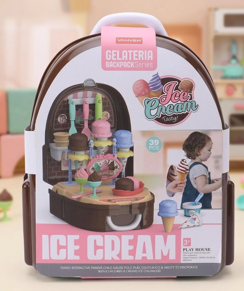 Kids Ice Cream Parlour Toy Backpack Play Set