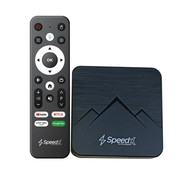 Speedx W30 Plus Zeon Quad-Core Arm Cortex A53 Android 14.0v Dual Wifi Band 4k 60fps Smart Tv Box 4gb+64gb Air Mouse With Voice Control