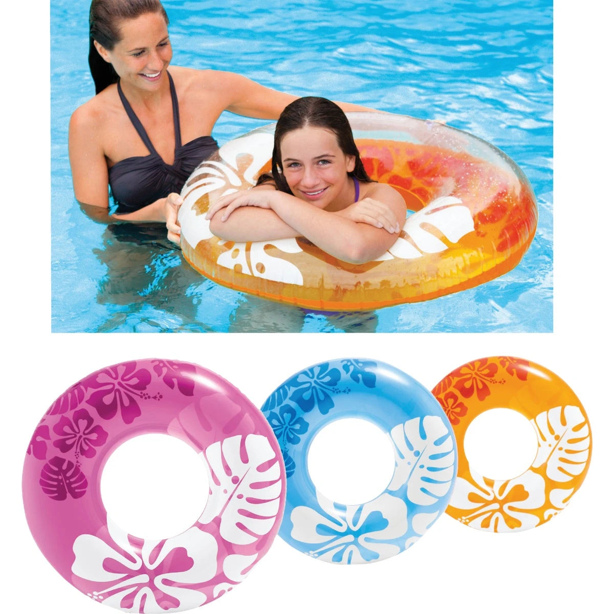 Intex Inflatable 36" Pool Tube Clear Color Water Ring