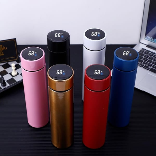 Stainless Steel Water Bottle 500 Ml ThermoSense SmartFlask: LED Temperature Display Vacuum Bottle Random Color