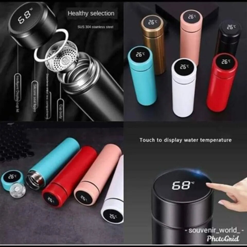 Stainless Steel Water Bottle 500 Ml ThermoSense SmartFlask: LED Temperature Display Vacuum Bottle Random Color