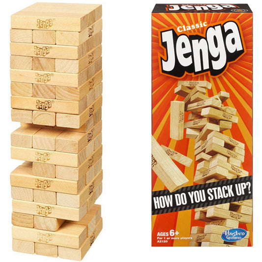 Hasbro Gaming Jenga Tower Wooden Blocks Game for Kids ...