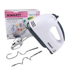 Scarlett Hand Mixer – 7 Speed Egg Beater Electric Speed Easy to Hold Super Hand Mixer - White