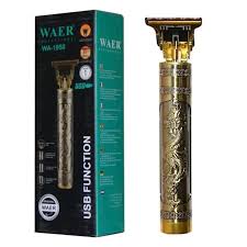 WAER Professional Hair Trimmer WA-1948 | Dragon Engraved Cordless USB Clipper | Precision Grooming with Durable Titanium Blade