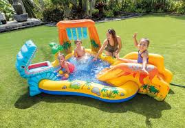 Intex 8x6x3.5 Inch Dino Play Pool - Large Dinosaur Inflatable Play Pool