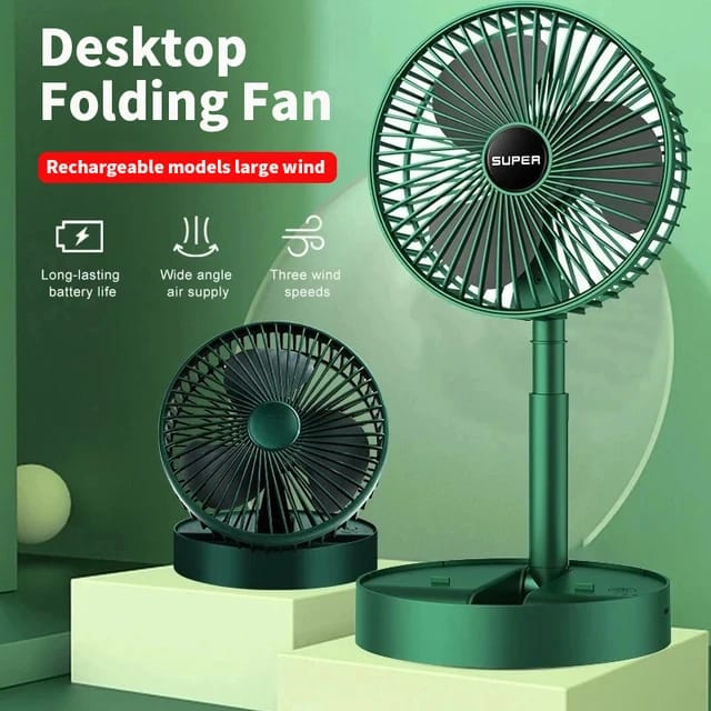 Portable telescopic folding fan