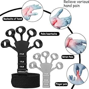 Silicone Hand Grip Device Finger Exerciser Strengthener Stretcher