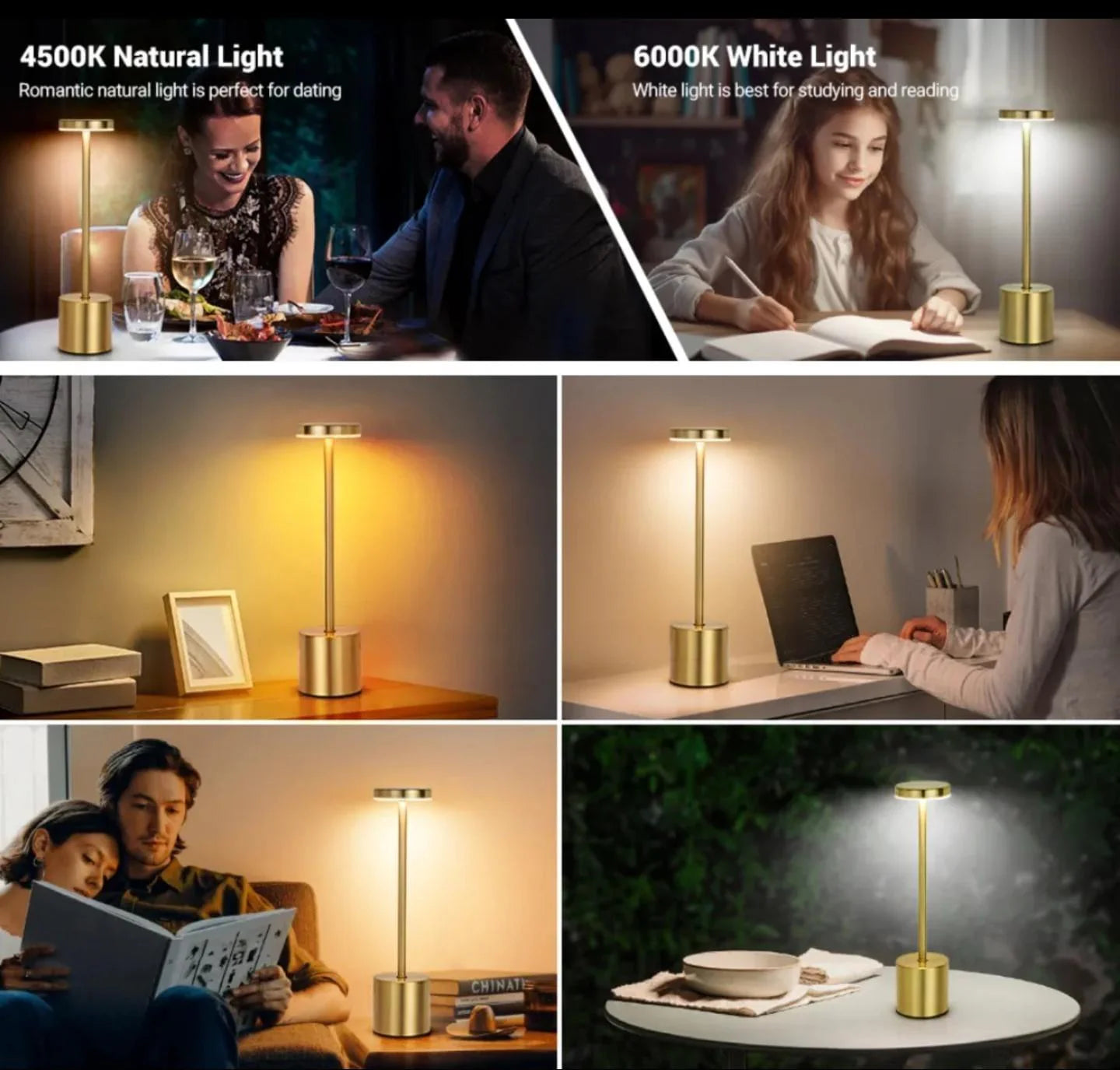 Modern Minimalist Golden Bar Table Light