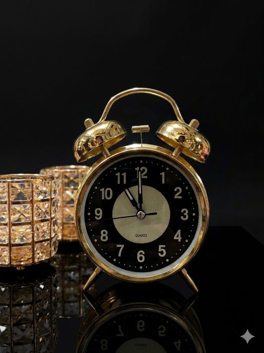 Golden Smal Alaram Table Clock