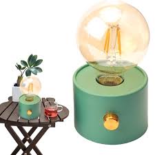 White lamp with led bulb and dimmer