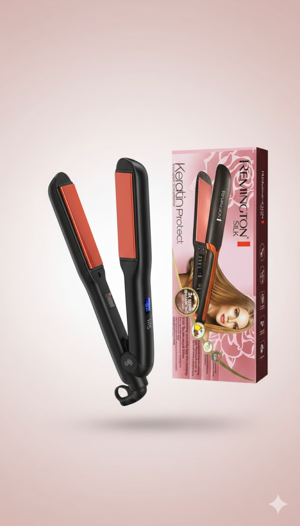 Remington Silk Keratin Protect Intelligent Hair Straightener with Advanced Ceramic Plates, Moroccan Argan Oil & Shine Enhancing Technology