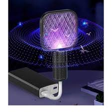 USB Rechargeable Mosquito Swatter Racket | Electric Insect Killer Trap | Portable Pest Control Fly & Mosquito Zapper With LED Light