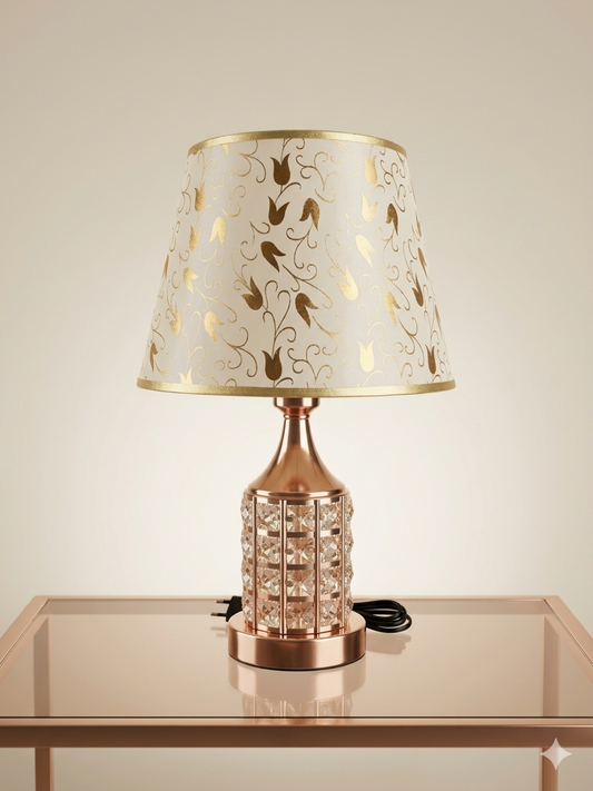 Side table golden lamp duble light with metel body