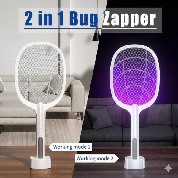 M3 Silent Guard – Rechargeable Electric Mosquito Swatter & Lamp | Dual Protection Against Mosquitoes, Silent & Eco-Friendly Design