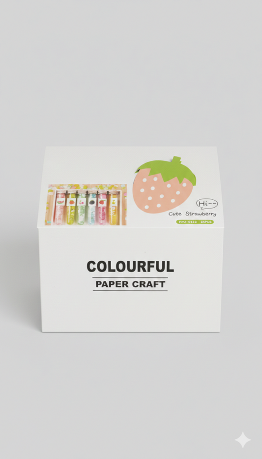 Portable Travel Paper Soap Sheets in Fruit-Themed Test Tubes (24 Pack) – Scented Mini Soap Flakes for Hand Washing, Camping, Hiking, School & Travel