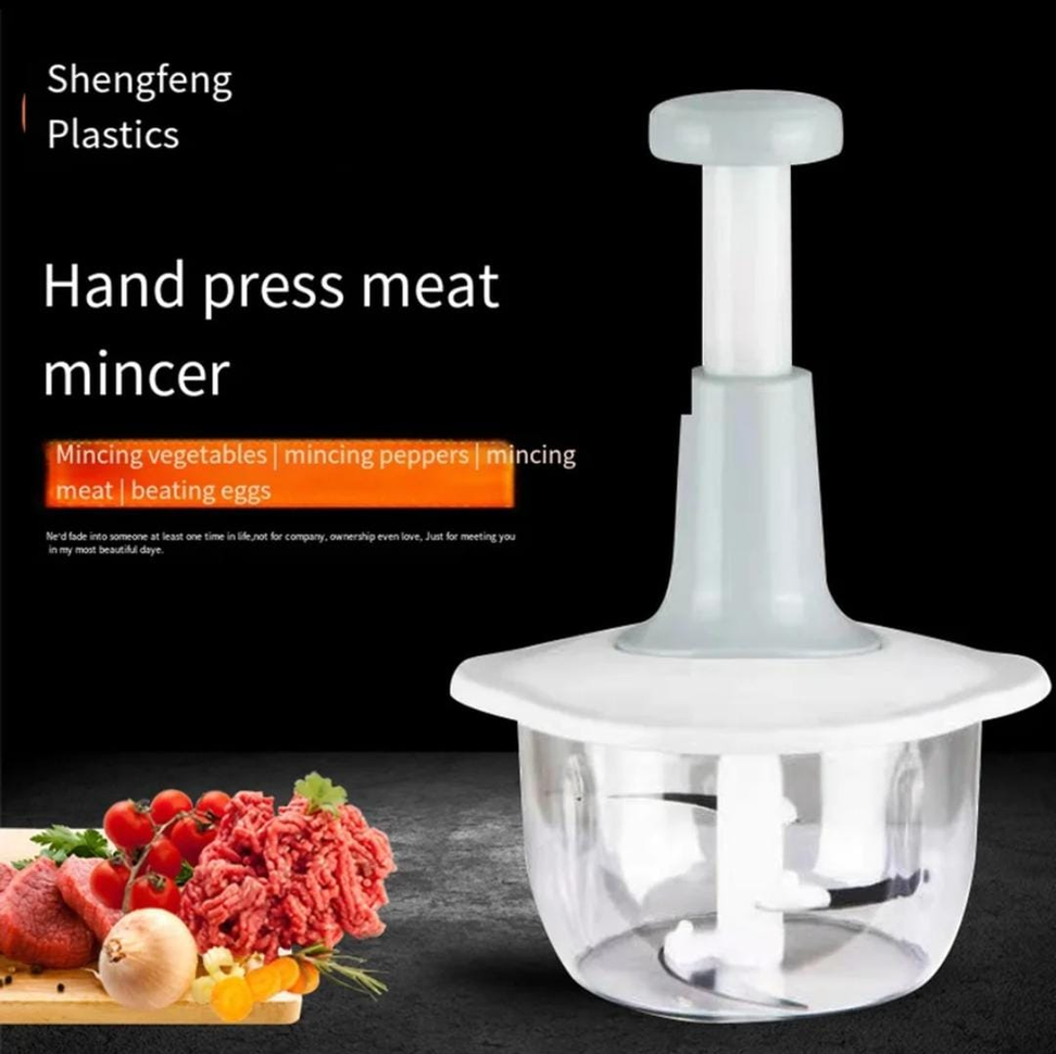 SwiftChop 1.5L: Hand Press Food Chopper & Mincer with Beater
