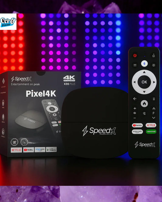 SPEEDX PIXEL4K X20 PLUS ALLWINNER H313 ANDROID 10.0V 4K SMART TV BOX 2GB+16GB Air Mouse With Voice Control