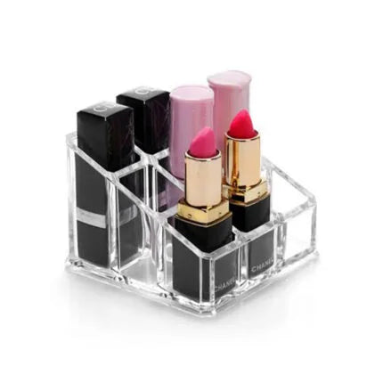 9 Slots Lipstick imported Display Stand Holder, Acrylic Makeup Organizer
