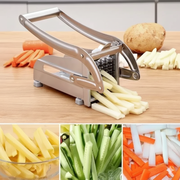 Premium Stainless Steel Potato Chipper & French Fry Cutter – Effortless Slicing for Perfect Fries, Veggies & More