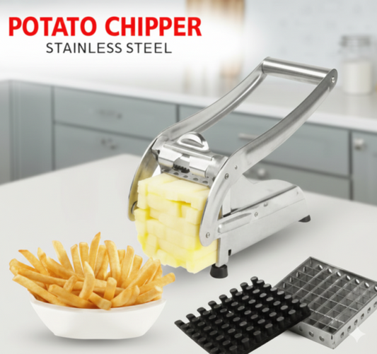 Premium Stainless Steel Potato Chipper & French Fry Cutter – Effortless Slicing for Perfect Fries, Veggies & More