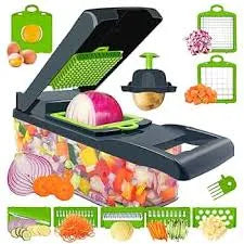 The Ultimate Dicer, Cutter, Peeler with Stainless Steel Blades | 16-in-1 Vegetable Chopper & Slicer