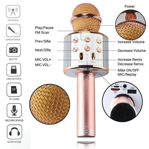 Handheld WS-858 Wireless 3-in-1 Bluetooth Portable Karaoke ...